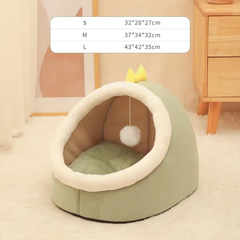 Cat Bed with Cushion and Tent, Soft and Washable
